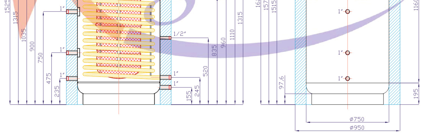 Pro snadnou manipulaci je nádrž dodávána se snímatelnou měkkou izolací tloušťky 100 mm, opatřenou vnějším koženkovým obalem zapínaným pomocí zdrhovadla.