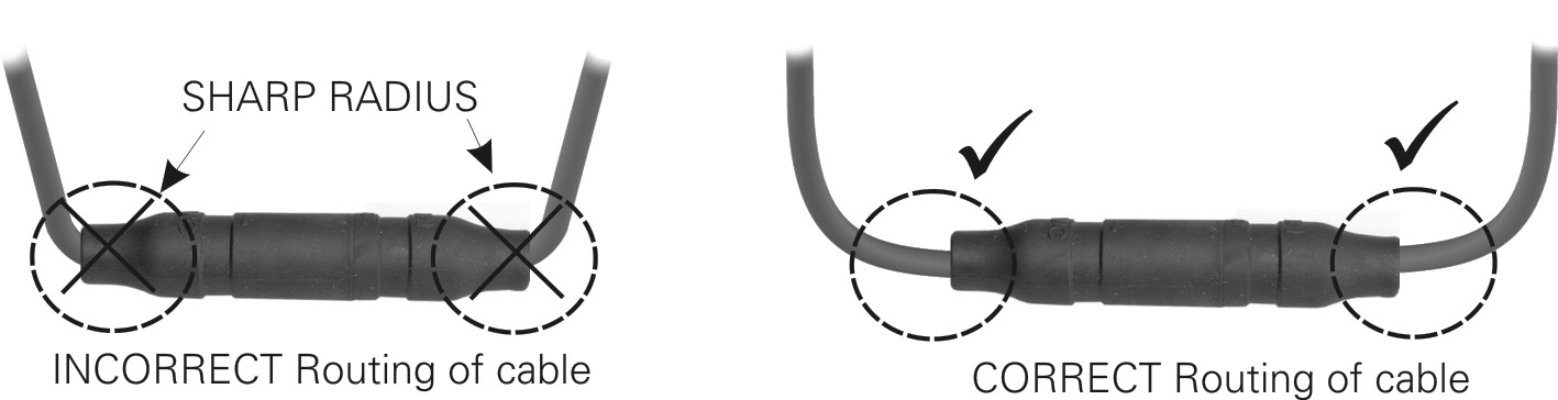 20) Pull gently on the lead to check that the sleeve is correctly locked in place on the metal part.