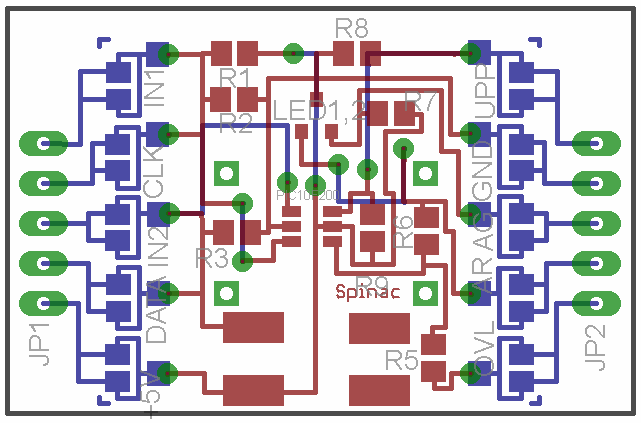 Osazovací výkres Obrázek 3.6 Osazovací výkres 3.4 Použité materiály pro DPS Substrát. Umatex FR4 o síle 1,5 mm, oboustranné plátování Cu o síle 18 µm Nepájivá maska.