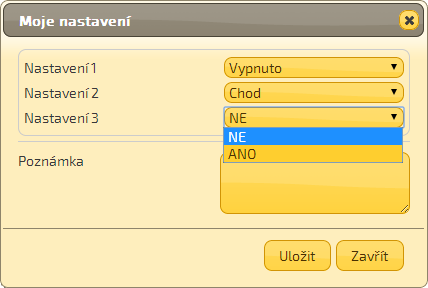 Obr. 21 Příklad změny tří