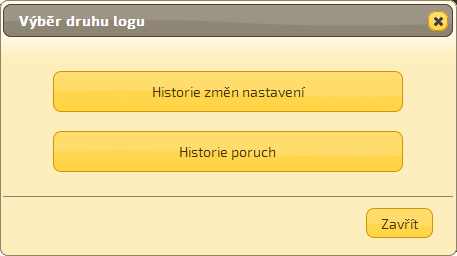 7 Logy Veškeré změny parametrů a poruchy jsou archivovány systémem. Jejich zobrazení je možné výběrem položky Logy z menu. Obr.