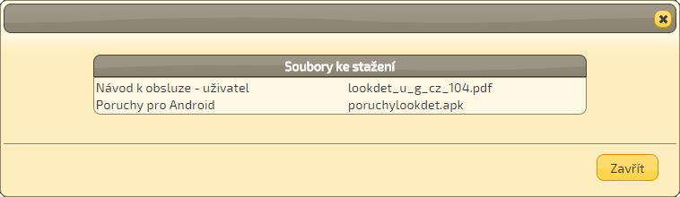 9 Soubory ke stažení Dokumentaci, včetně aplikace pro mobilní zařízení s OS Android či pomocné systémové náhledy, lze stáhnout po výběru položky Soubory ke stažení z menu. Obr.