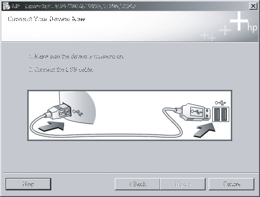 Windows 5) When prompted by the software, connect the USB cable. 6) Follow the onscreen instructions to install the software. When prompted, select the Typical installation type.
