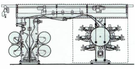 TISKARSKI STROJI ZA FLEKSO TISK Fleksotiskarske rotacije s centralnim tiskovnim valjem - Satelitski sistem so najnovejši tip fleksotiskarskih strojev natančnost skladja 0,10 in 0,15 mm pogosto vodni