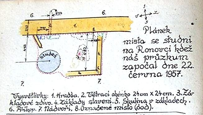 Místnost u studně září 1969 V těchto místech údajně nalezeny důkazy o dvojí pohromě hradu.