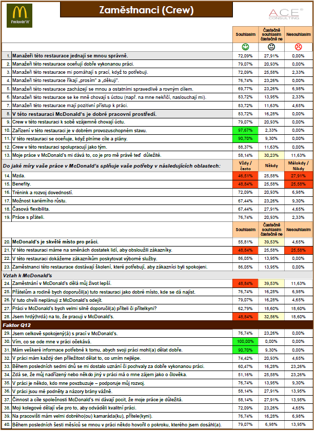 Příloha E: Anketa společnosti McDonald's ČR a