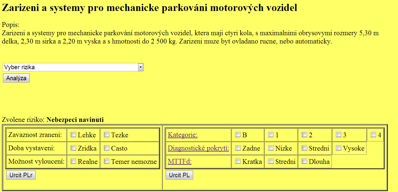 vlastností PL (Obrázek 9: parametry) Obrázek 9: parametry