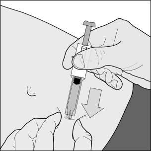 Vyberte si místo ve spodní části břicha, nejméně 5 cm od pupku (obrázek A). Střídejte levou a pravou stranu břicha při každé injekci. Pomůže to zmírnit nepříjemné pocity v místě vpichu.