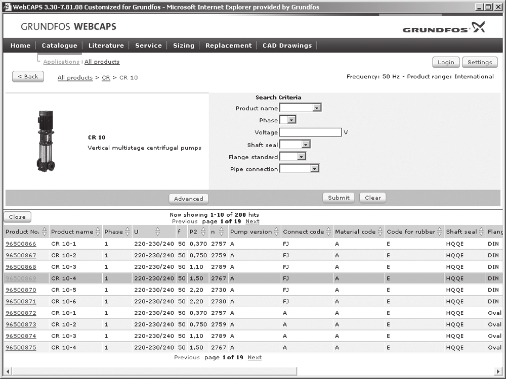 pro volbu výrobku pomocí počítače, který je dostupný na webové stránce www.grundfos.com.