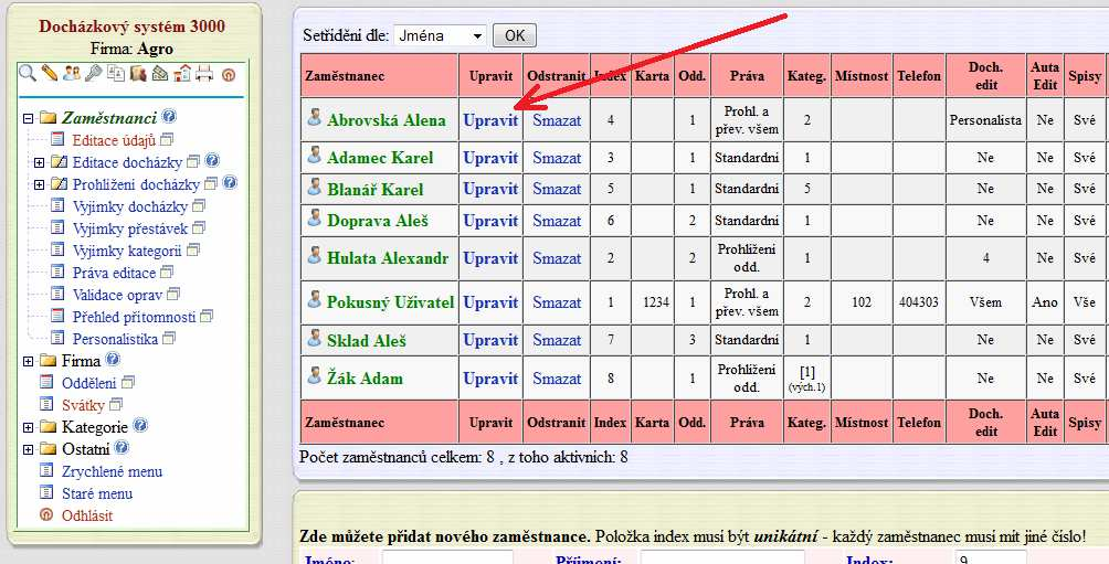 Zařazení pracovníků do plovoucích kategorií Posledním krokem je určit, kteří pracovníci patří do jednotlivých pracovních kolektivů.