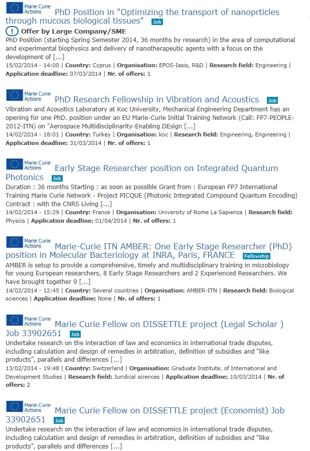 EURAXESS Jobs nabídka pracovních pozic ve VaV (vč.