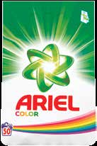 Stock 38% 1 l 9 99 zľava do 37% Ariel Color 50 pracích dávok 3,75 kg jednotková cena 2,66 EUR/kg 9 99 zľava do 42% Pur Power