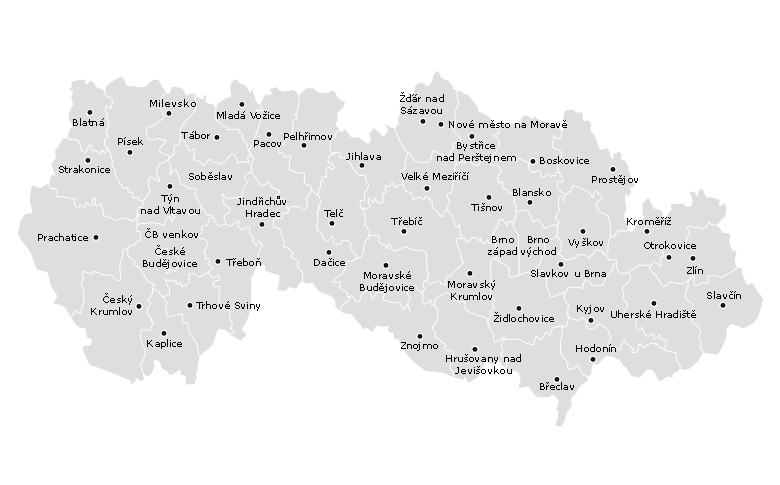 A v každém okresním městě je pobočka E.ON. Zbytek českého území zaujímá skupina ČEZ a Pražská energetika. Obrázek 5: Distribuční území E.onu Zdroj: <http://www.eon.