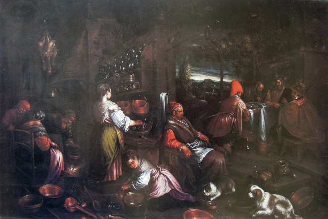 16. Večeře v Emauzích, bassanovská dílna, 1590 1595, olej na