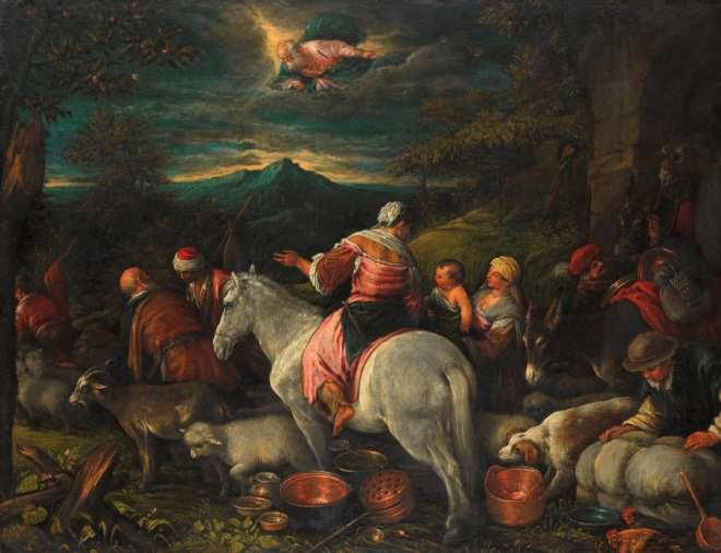 26. Odchod Abraháma do země Kanaán, Francesco Bassano il Giovane, 1580