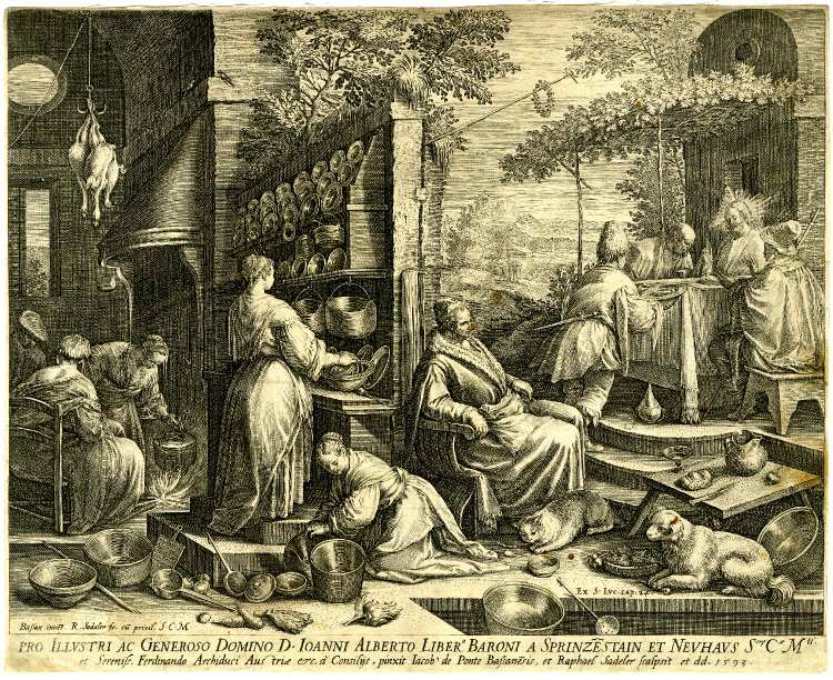 31. Večeře v Emauzích, Raphael Sadeler, 1593, rytina, 24 x 30,3 cm,