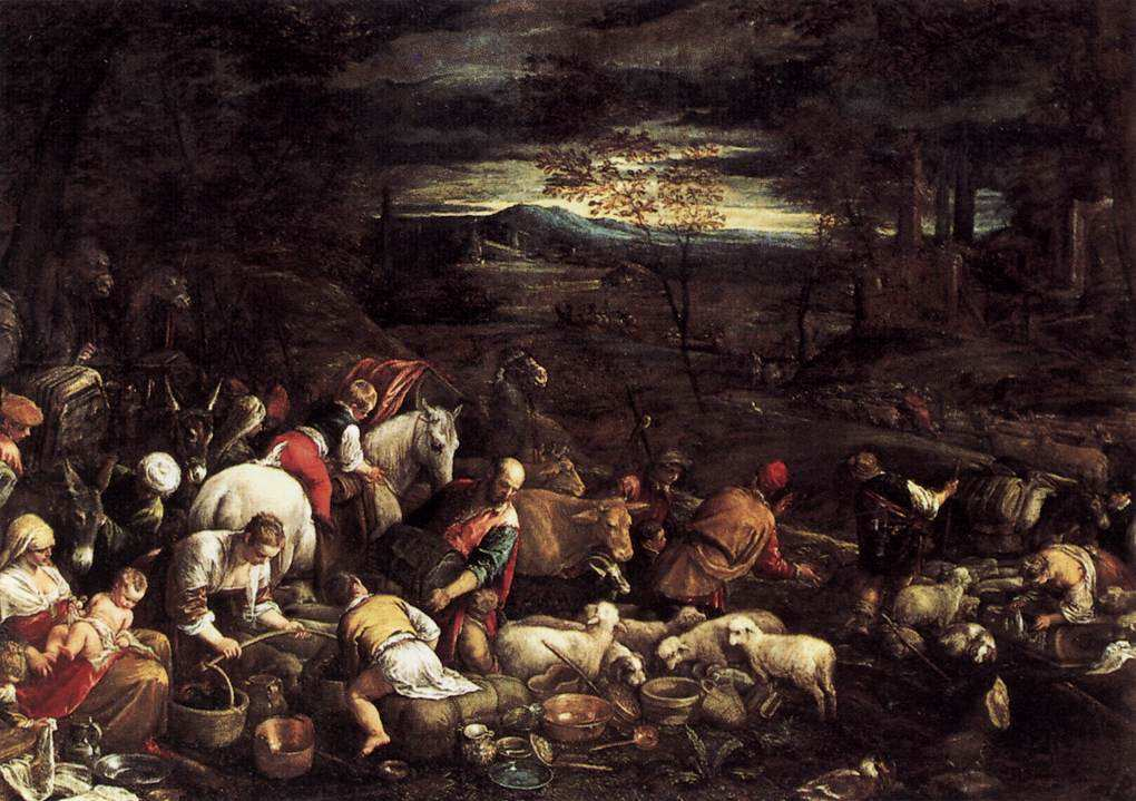 Návrat Jákoba do země Kanaán, Jacopo Bassano, 1580,
