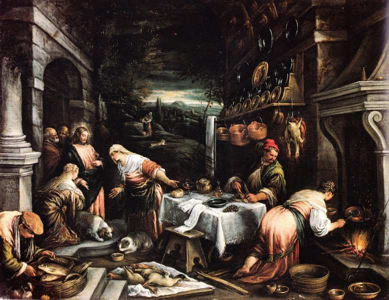 Kristus v domě Marty a Marie, Jacopo Bassano a Francesco Bassano
