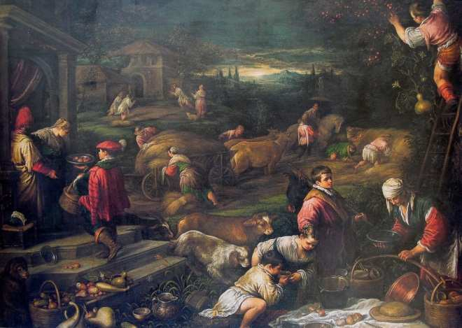 6. Léto, Francesco Bassano, 1578, Praha, olej, plátno, 130 x 175