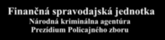 Finančná spravodajská jednotka Národná kriminálna agentúra Prezídium Policajného zboru Finančná spravodajská jednotka