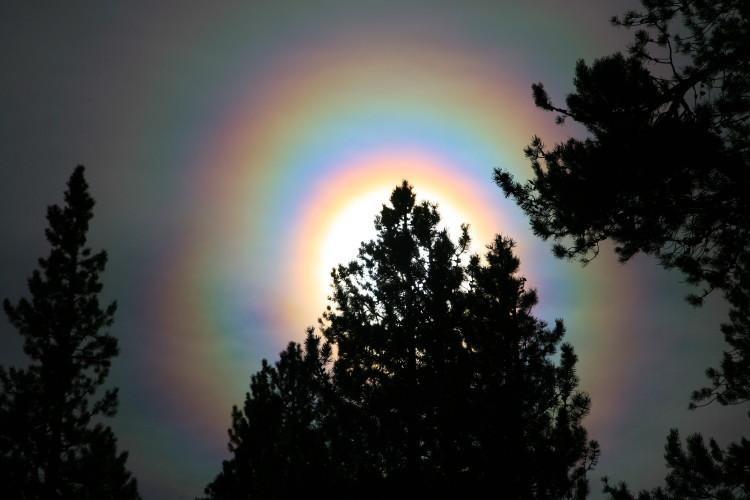 Coronas and Iridescence form around or near the