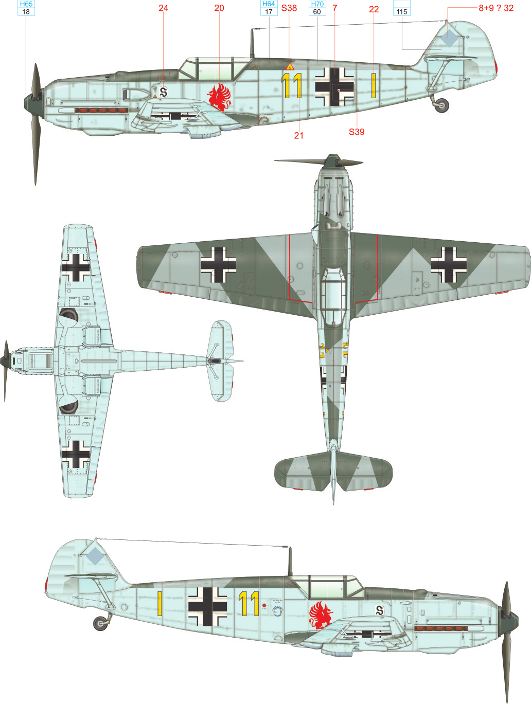 D Fw. Artur Beese, 9./JG 26, Caffiers, France, August 1940 This aircraft flown by Fw. Beese, was forced to put down near Calais on August 24, 1940 after combat with RAF fighters.