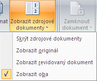 Na obrázku dole je zvoleno Zobrazit oba Sloučení revizí Pokud máme několik revizí jednoho