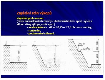 STAVEBNÍ JÁMA POUŽITY MATERIÁLY VUT BRNO DOC.