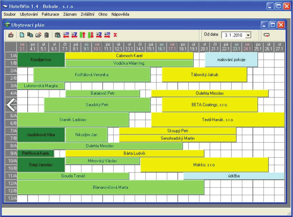 Obrázek 10: Rezervační a ubytovací software HotelWin 1. (Zdroj: Hotelový systém HotelWin [b.r.]) 3. 9.