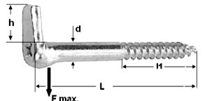 1500 Skoba s drážkou Torx / Torx square hook 1218-100 100 4,6 18 1,60 50 / 1000 Kód L d l1 h l2 F max kg/100ks ks (pcs) 1214-050 50 5,2 25 9 8 40 0,85 50 / 2000 1214-065 65 5,8 32 10 8 50 1,25 50 /