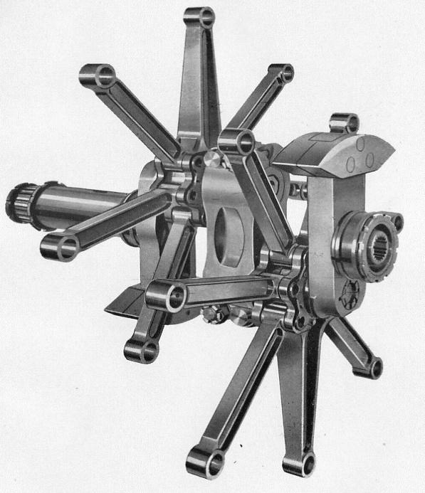 KONSTRUKCE LETADLOVÉHO HVĚZDICOVÉHO MOTORU Obr. 8 klikový mechanismus dvouhvězdicového motoru [7] 3.2.