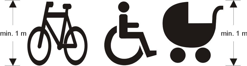 Například pro označení vyhrazeného parkoviště pro vozidlo přepravující osobu těžce postiženou nebo osobu těžce pohybově postiženou se užívá mezinárodního