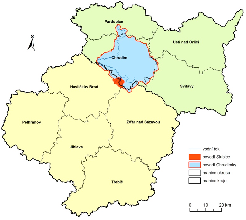 5,44 12,95 22,2 Mapa 1: Poloha povodí Slubice Mapa 2: Prehledná mapa povodí Slubice Tabulka 2 ø