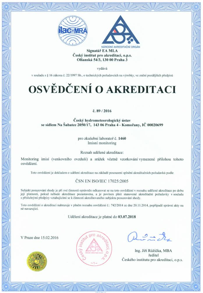 QA/QC - Akreditace Technická norma ČSN EN ISO/IEC 17025:2005 kalibrace a kontroly
