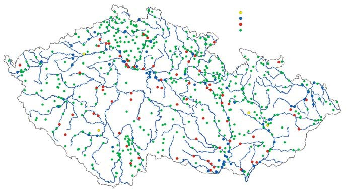 Nadlimitní koncentrace dusíkatých látek v podzemních vodách 2009 Překročen limit 0.