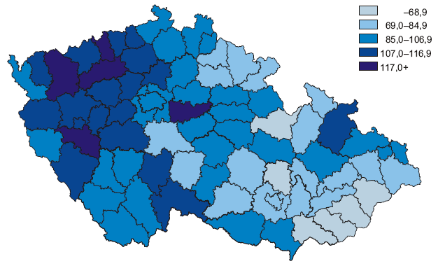 ŽP a zdraví Incidence zhoubného nádoru průdušky,