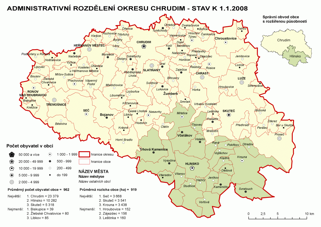 Obrázek č. 2 Mapa okresu Chrudim. Dostupné z: http://www.czso.cz/xe/redakce.