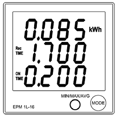 4) Režim zobrazení naměřených hodnot č. 4 Zobrazení spotřebované elektrické energie elektrickým spotřebičem v kilowatthodinách kwh.