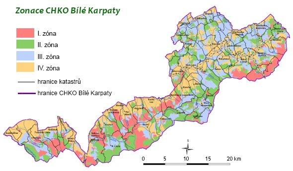 Obr. 8. Zonace CHKO Bílé Karpaty (Zdroj: http://nature.hyperlink.cz/bile_karpaty/mapy/zonace.jpg) 3.2 Socioekonomická charakteristika 3.2.1 Obyvatelstvo K 31. 12.