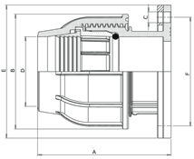 Plastové svorné spojky Prírubový hrdlový kus Plastové svorné spojky Plastová spojka, nástenka s upevnením na stenu Vonkajší Prírubové priemer