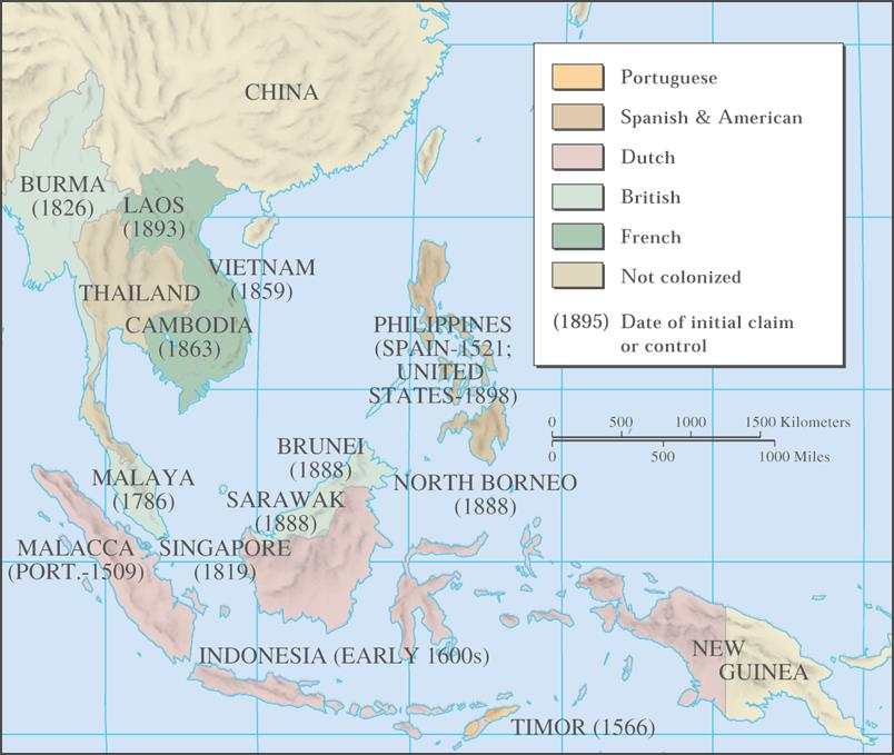 JV Asie Nizozemí: Indonésie Francie: Indočína Velká Británie: Barma, Malajsko,