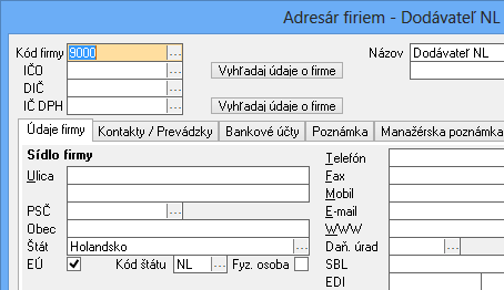 Druh dopravy aj druh dopravy, ktorý je pre danú spravodajskú jednotku najbežnejší, je možné predvoliť z číselníka. Ak sa v parametroch nadefinuje druh dopravy, potom pri príjme, resp.