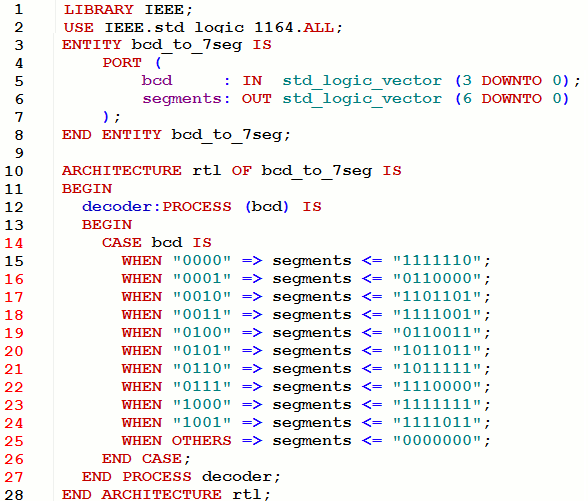 Dekodér pro sedmisegm.