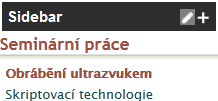 Pro zobrazení na webu stačí jednotlivé bloky (Záhlaví, Vodorovná navigace, Postraní panel, Vlastní zápatí) vybrat v panelu stránky.