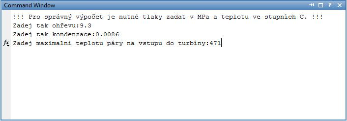 TOMÁŠ KOZÁK Termodynamika parního cyklu jaderných elektráren 12 POPIS PROGRAMU NA VYKRESLENÍ A VÝPOČET RANKIN - CLAUSIOVA OBĚHU Program je napsán v jazyce programu MATLAB.