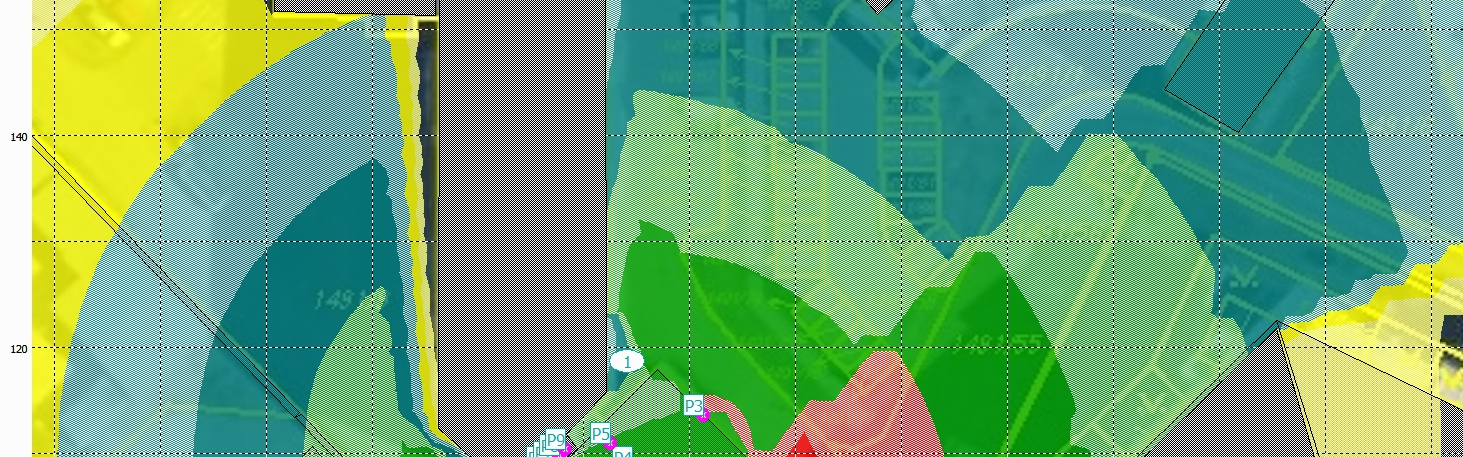 Hluková mapa pro den, izofony