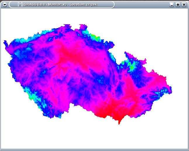 Spearfish Klasická demo data GRASSu.