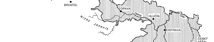 Obr. 2. Maximální rozšíření ledovcových sedimentů v moravskoslezské oblasti (RŮŽIČKA in RŮŽIČKOVÁ et. al 2003). 6.