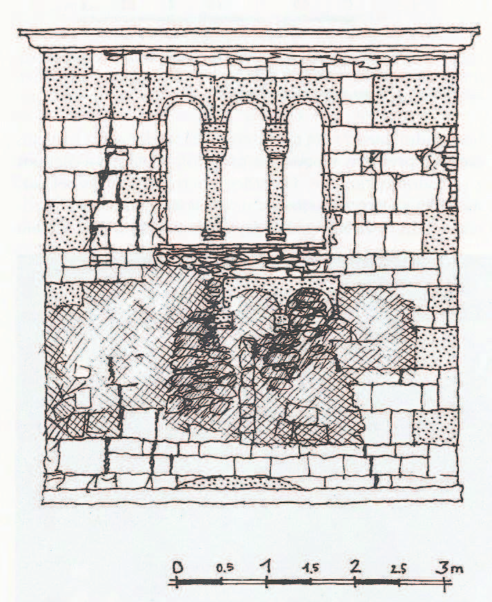 28. Severní stěna věže kostela sv. Prokopa v Záboří nad Labem, kresba Karel Kibic ml. 29. Náčrt jižní stěny věže kostela sv.