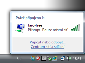 Připojení ještě můžeme zkontrolovat v Centru sítí a sdílení,